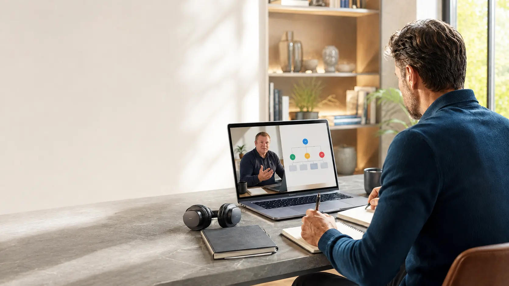 Learner using a CTPM Academy recording with Stefan Müller as instructor